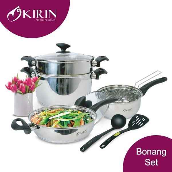 KIRIN BONANG SET SERIES (FRYPAN24/SAUCEPAN18/STEAMERPOT24) - Hiro Electronics